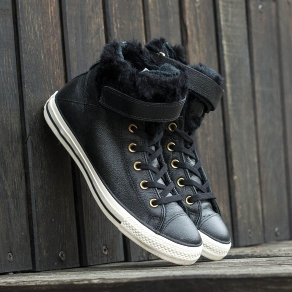 Converse Chuck Taylor AS Brea Lether Size  6.5 Black Limited Edition New - Picture 1 of 12